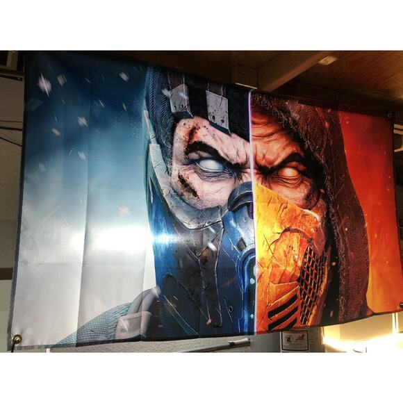 Mortal Kombat 5ft Sub Zero Scorpion Poster Scroll Flag X II Midway Fatality